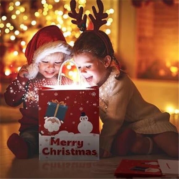 Christmas Gift Bags 60 PCS - Reusable Small Holiday Bags with Tissue, 6 Styles - Picture 6 of 8